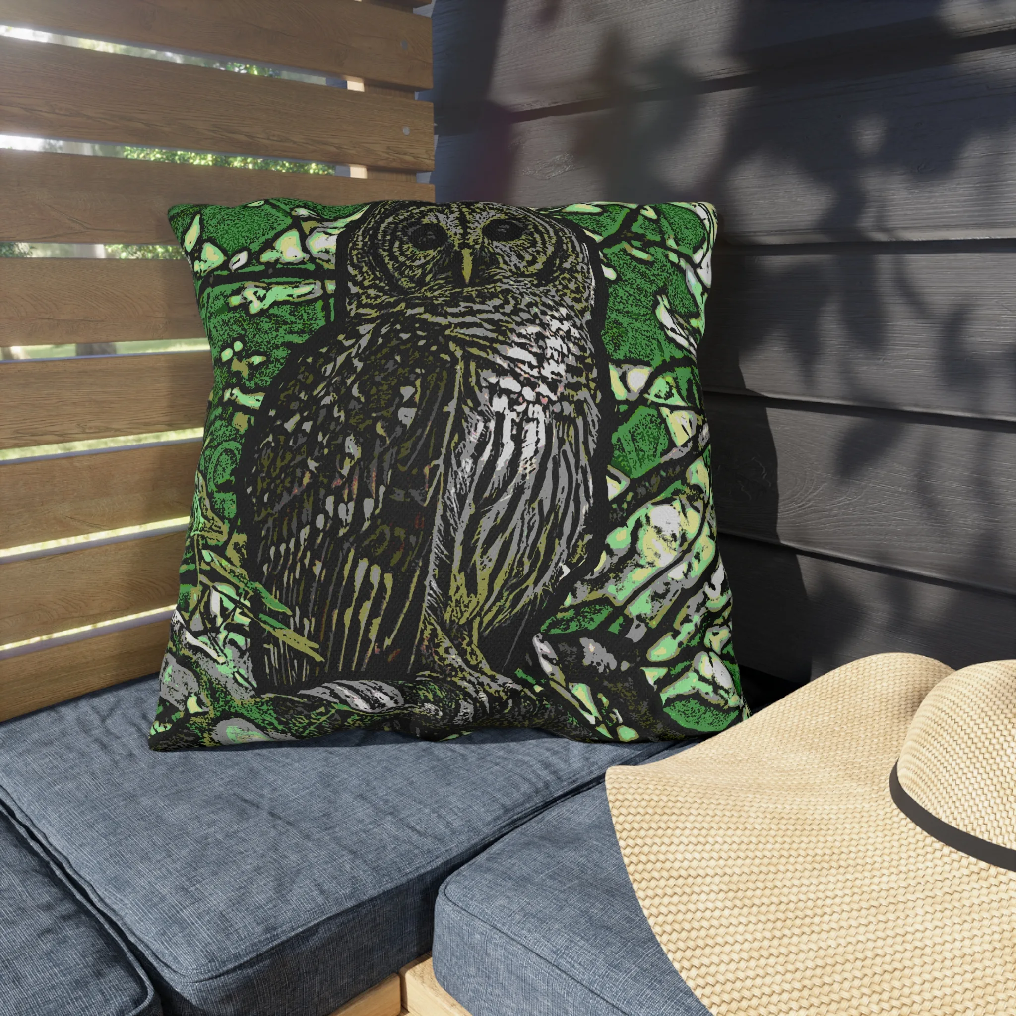 Outdoor Pillow — Barred Owl Mosaic/Conservation Print for Garden & Patio (Loudoun Valley Raptor Center) - Image 11