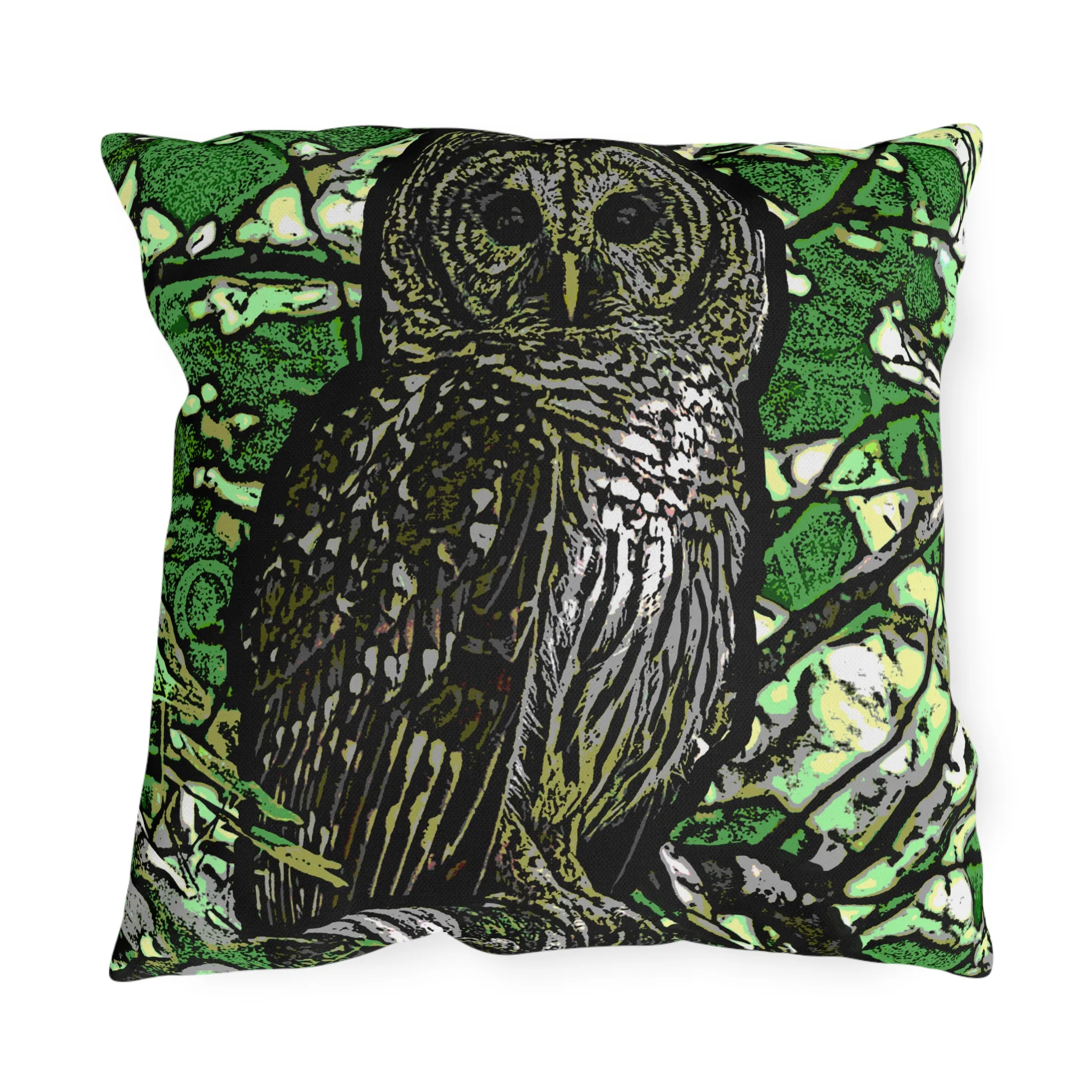 Outdoor Pillow — Barred Owl Mosaic/Conservation Print for Garden & Patio (Loudoun Valley Raptor Center) - Image 5