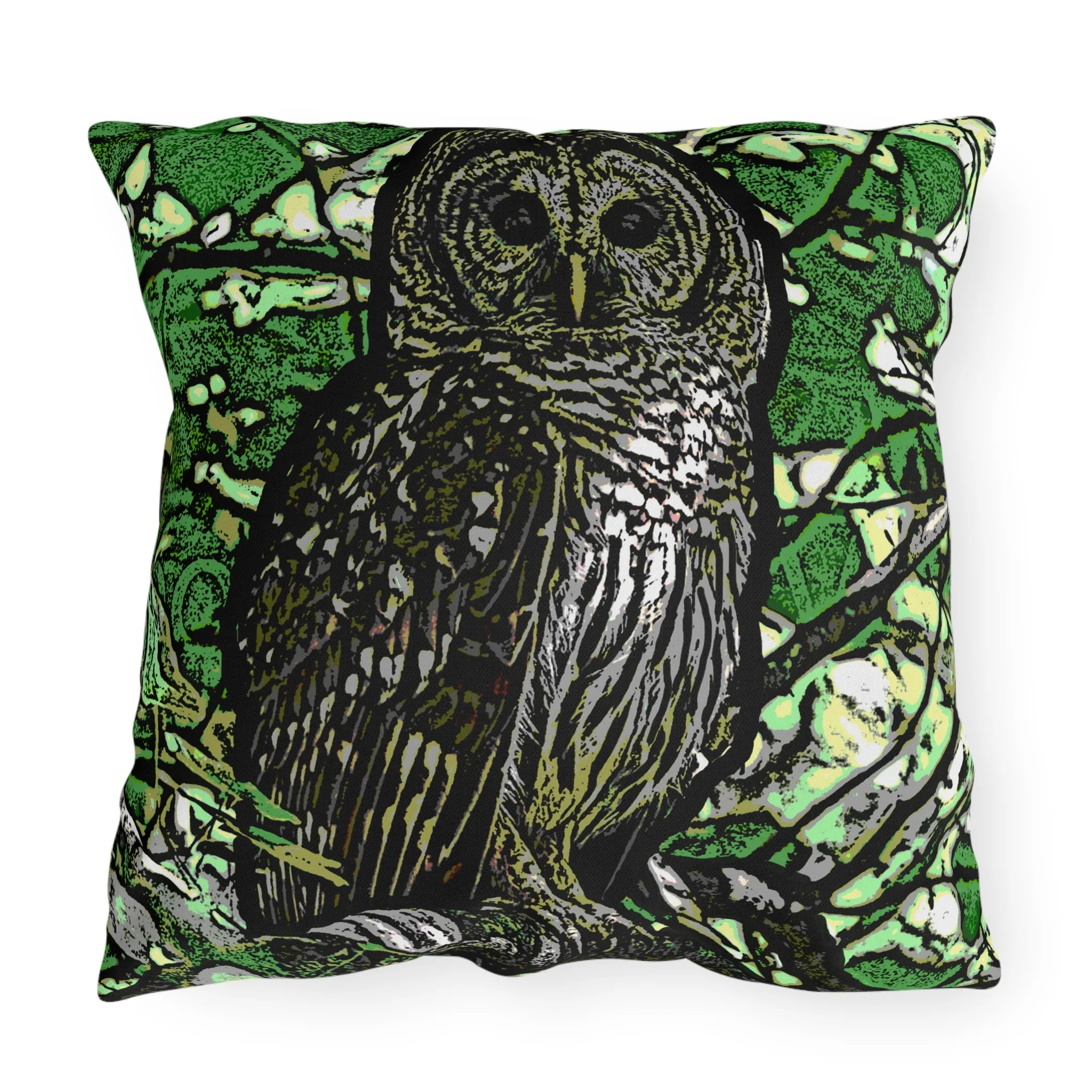 Outdoor Pillow — Barred Owl Mosaic/Conservation Print for Garden & Patio (Loudoun Valley Raptor Center) - Image 9